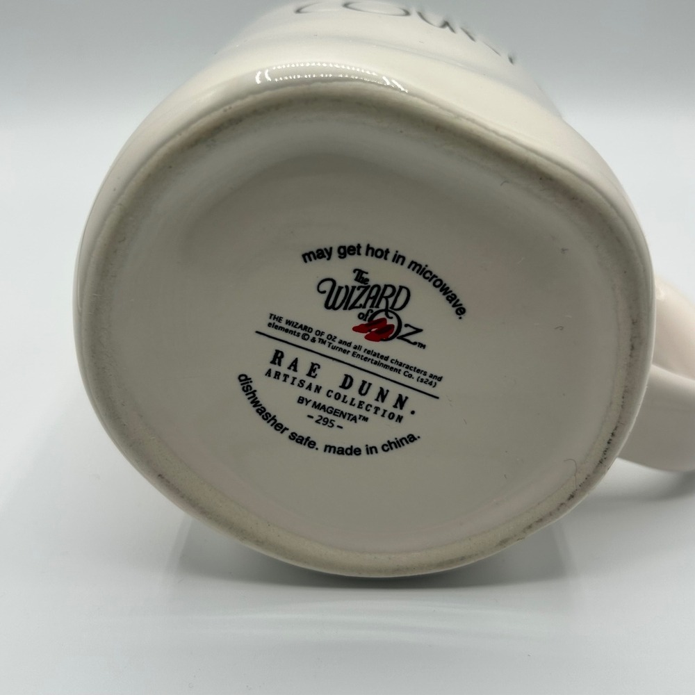 Rae Dunn Wizard of Oz Cowardly Lion Courage Mug Ivory Yellow Artisan Collection - Picture 5 of 6